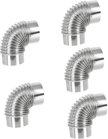 HOMSFOU 5pièces Tuyau Évacuation Flexible Acier Inoxydable Pour Poêle à Conduit Chimney Flue Pratique Pour Cuisine Salle De Bain Et Autres Espaces