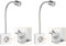 ledscom.de 2 Stück Steckdosenleuchte/Leselampe LESCH, Schwanenhals, Schalter, chrom/weiß, 1x GU10 max. 10W