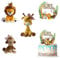 4Pcs Jungle Cake Toppers, Animal Cake Toppers Decorations, Safari Cake Toppers Jungle Cake Decorations Giraffe monkey Tiger Cake Jungle Animals for Birthday Party Decoration
