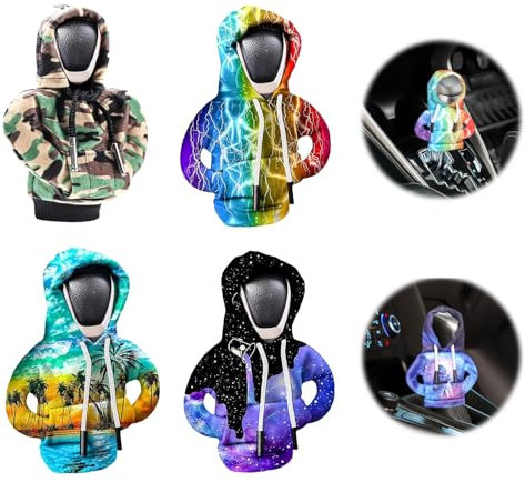 CUINIUNAID 4 Stück Auto Schaltknauf Abdeckung Schaltknauf Hoodie Schalthebel Hoodie, Schalthebel Auto Sombrero Mini Auto Schaltknauf Hoodie Schaltknauf Hoodie für Schaltknauf Hoodie Schaltung