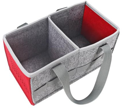 BFYSFBAIG Portable Carry Case Storage Bag for Toniebox Starter Set and Accessories, Felt Organizer Bag for Toniebox Audio Player and Figurine, Travel Carrying Bag for Toniebox & Accessories (Red)