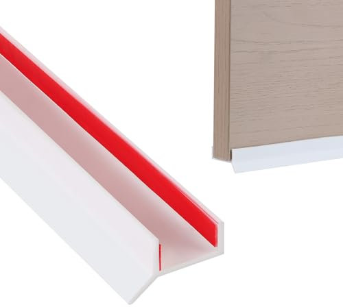 SWAWIS 1.7cm x 3m Joint pour Plinthe Cuisine Blanc, Profil d’Étanchéité pour Socle Cuisine Silicone pour Plinthe de 15mm 16mm 17mm, Imperméable à l'Eau et à Poussière