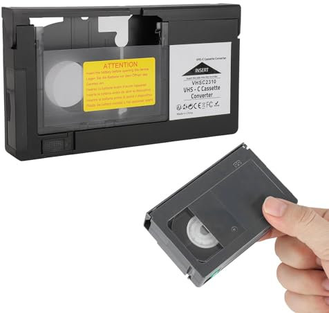 Adaptateur de Cassette VHS-C, Convertisseur de Cassette de Caméscopes pour Cassettes S‑VHS‑C S‑VHS, pour CP6BKU, C‑P6U, PV‑P1, VCA115 et Konïg, Non Compatible avec 8 Mm, MiniDV,