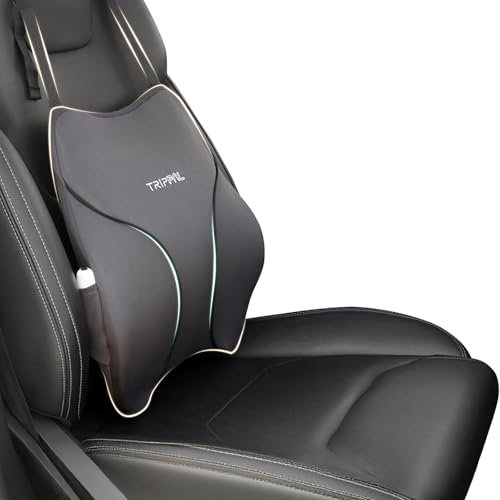 Joscoal Lendenkissen Auto, Verstellbares rückenkissen mit Airbag, Ergonomisches Memory-Schaum Lordosenstütze lendenwirbelkissen mit abnehmbarem Bezug für Autositze, Bürostuhl