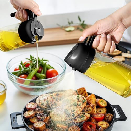 Spray de aceite de cocina genérico 2 en 1, 470 ml, vaporizador de aceite de cocina, pulverizador para parrilla