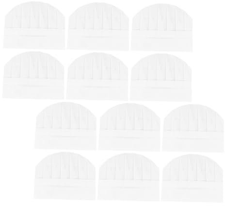 LABRIMP Gorro De Chef Infantil De Papel Desechable, Tamaño Grande, Blanco, 12 Unidades, para Niños, Uso Cocina y Catering, Diseño Copa Redonda