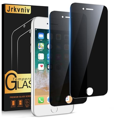 Jrkvniv Sichtschutz Panzer Schutz Glas für iPhone 8/7/SE2022/SE2020,9H Härte Privacy Schutzfolie Blickschutz,Anti-Spy Schutzglas Displayschutzfolie Kratzfest Sichtschutzfolie Displayschutz,2 Stück