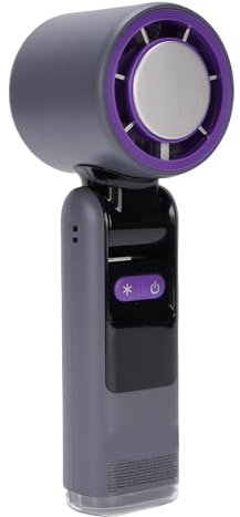 SENECESLI Ventilador de Hielo Portátil, 4000 MAh Ventilador Personal Recargable con Pantalla LED Inteligente, 100 Velocidades Ajustables, Pequeños Ventiladores de Bolsillo para Viajar (GREY)