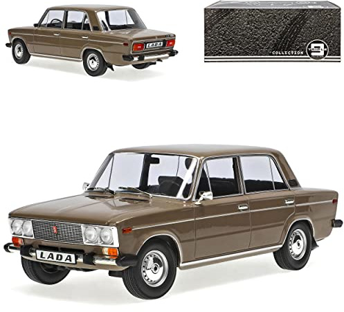 alles-meine.de GmbH Lada 2106 1600 Limousine Dunkel Beige Braun 1979-2012 1/18 Triple 9 Modell Auto mit individiuellem Wunschkennzeichen