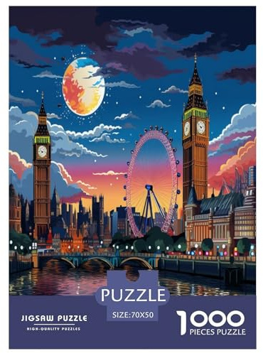 Londonerer Stadtbild Puzzles 1000 Teile Schwer Puzzle Spielzeug Lernspiel Impossible Herausforderung Spielzeug Für Erwachsene Und Kinder Ab 14 Jahren 70x50cm/1000pcs