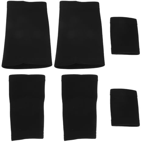 Toddmomy 6 Piezas Rodilleras de Fútbol Codera y Muñequeras Transpirables para Vóley Baloncesto Fútbol y Running Talla Color Negro