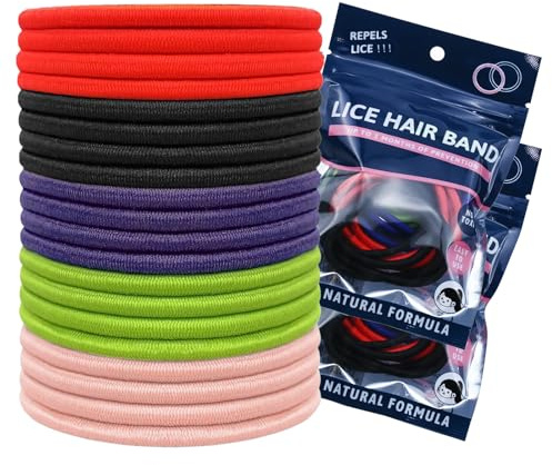LumenPoles Anti Laus Haargummi, Elastisches Haargummis, 40 Stück | Mehrfarbig Anti Läuse Haargummi, Sicher Gesund Wirksam Haargummis, Wirksam Hilft Läusen Vorzubeugen, für Schule und Reisen