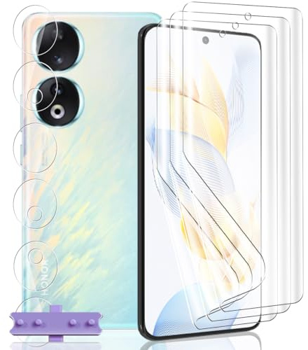 Yieehhow Protector Pantalla para Honor 90 5G (6.7), [3 Piezas] Película Protectora Flexible y [3 Piezas] Protector Cámara, HD Película TPU Suave para Honor 90 5G (6.7)