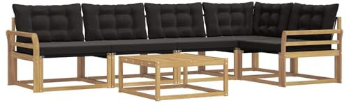 vidaXL Outdoor-Sofagarnitur 6 pcs Weiß und Schwarz 79 x 79 x 37 cm, Garten-Sofa, modernes Outdoor-Sofa, langlebige Terrasse, Chill-Lounge, stilvolle Komfort-Einheit zum Entspannen