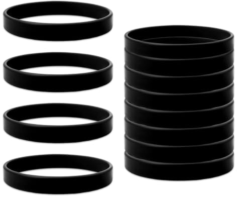 Ajcotahm 12 PCS Silicone Bracelets, Wristbands Rubber Bracelets | Solid Color Blank Wristbands Anti-Static Wristband Unisex for Games Party Favors Sports Teams Events
