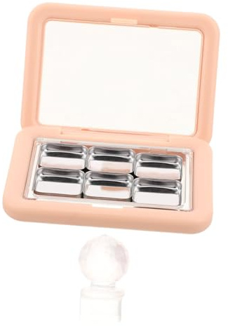 SAFIGLE Palette Magnetica per Trucco con Supporto per Rossetto e Ombretto Custodia Beige con Chiusura Magnetica per Viaggi e Uso Quotidiano