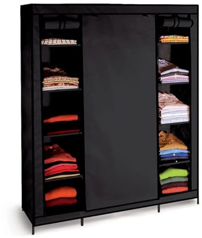 ProBache XXL-Kleiderschrank, Stoff, Schwarz