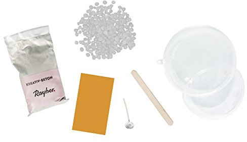 Rayher Bastelpackung Betonschale mit Kerze, Dose 1Set, Div. Materialien, Keine farbangabe, 13.3 x 13.3 x 11 cm