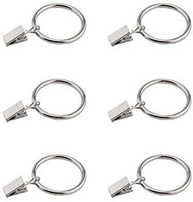 Clip per tendine d'argento con gancio, Coideal 30 pezzi Parapetto per metallo antiruggine / clip per gancio con occhielli per tenere tende pesanti Set di aste e tende (38mm)
