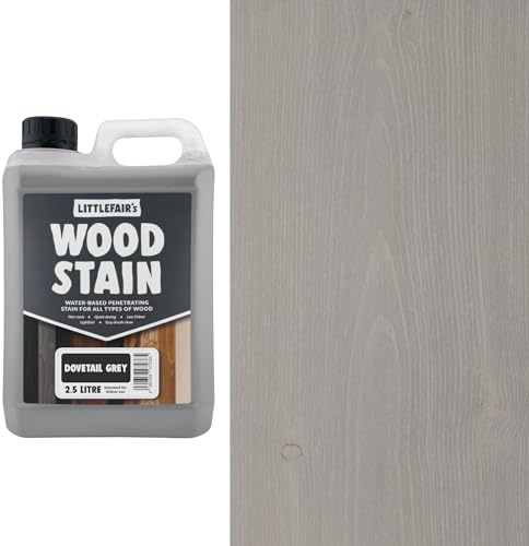 Littlefair's Holzbeize auf Wasserbasis - (Schwalbenschwanzgrau) - ungiftig, umweltfreundlich und schnell trocknend - Einfach aufzutragende, konzentrierte Formel für alle Holzarten - 5 LTR
