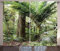 ABAKUHAUS Wald Rustikaler Gardine, Laub Jungle Entwurf, Schlafzimmer Kräuselband Vorhang mit Schlaufen und Haken, 280 x 245 cm, Grün Braun