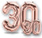 FUNXGO® folienballon 30 rosegold - 2 Stück - 42 & 17- luftballon Zahl 30 - Zahlen Ballon 30 Deko - zum 30. Geburtstag, Hochzeit, Jubiläum, Fest, Party Dekoration -100cm & 38cm- Ballon 30 rosegold