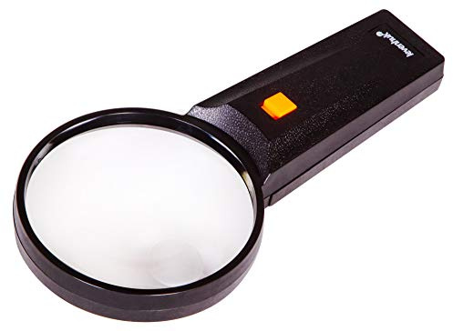 Levenhuk Zeno Handy ZH39 Handlupe LED 2x 6x Vergrößerung | Zwei Vergrößerungsstufen 2x und 6x mit LED-Licht für Lesen und genaue Betrachtung