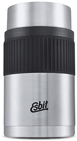 Esbit Thermobehälter Sculptor für Essen - Warmhaltebehälter 1000 ml mit Manschette in Edelstahl - aus Edelstahl für warme und kalte Speisen