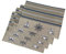 Nautische Tischsets - 4er Set - Baumwolle dekorativ bestickt - Natur, Marineblau und Weiß (Boot, Kompass, Anker)