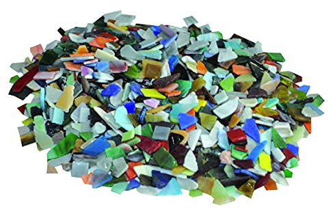 Mosaiksteine 2 kg | Mosaikglas bunt gemischt | verschiedene Formen | abgerundet | Polierte Bruchstücke aus Glas | Mosaikkunst | Mosaik zum basteln für Kinder und Erwachsene