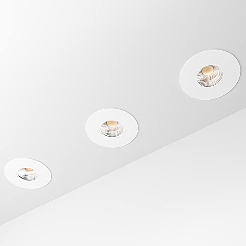 SSC-LUXon YOKU Einbau Deckenspot 3er Set schwenkbar IP65 mit GU10 LED warmweiß 6W 230V - Einbaustrahler Badezimmer weiß & rund