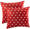 MALIKA Nicky-Teddy Cashmere Touch Coral Fleece Kissenbezug Kissenhülle alle Größen Couchkissen Sofakissen Deco Sterne, Größe:2X 80x80 cm, Designe:Sterne-Weinrot