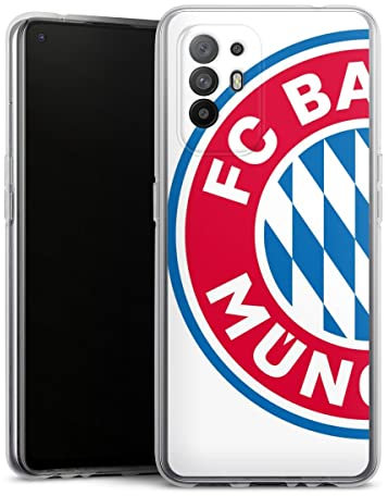 Custodia di silicone compatibile con Oppo A94 5G Custodia trasparente Cover per smartphone trasparente FC Bayern München Logo FCB
