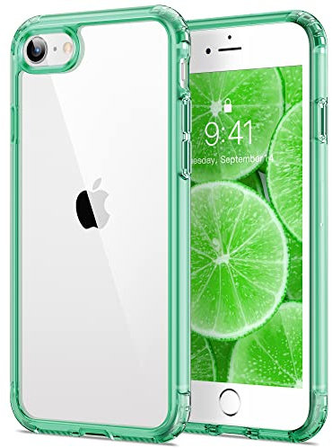 HOOMIL Clear Case for iPhone SE 3rd Gen/2nd Gen/2022/2020/8/7 (4.7-Inch), Anti-Yellowing, Anti-Scratch, Shockproof Protective Phone Cover - Clear Green