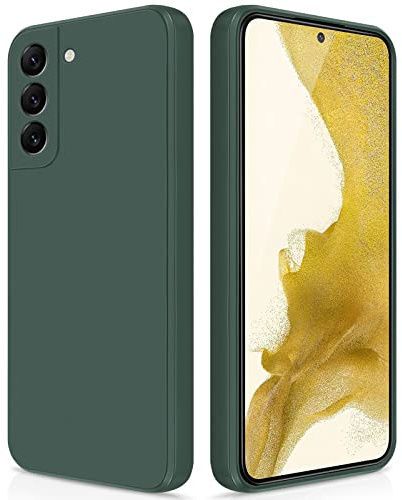 GiiYoon Hülle für Samsung Galaxy S22 Plus, grün | Silicone Case, Seidig Weiches Gefühl, Stoßschutz, Kratzfest, Mikrofaser-Innenfutter