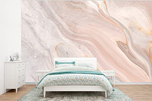 Selbstklebend Tapete Wandpapier Wandaufkleber Fototapete Tapeten Wanddeko 350x260 cm Marmor - Muster - Pastell - Abstrakt - Marmoroptik - Luxe