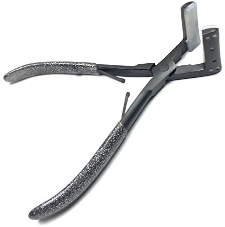 Professional 7 Hair Extension Pro Tape Pliers Micro Extension Pliers Tape with Free Bag (Black)