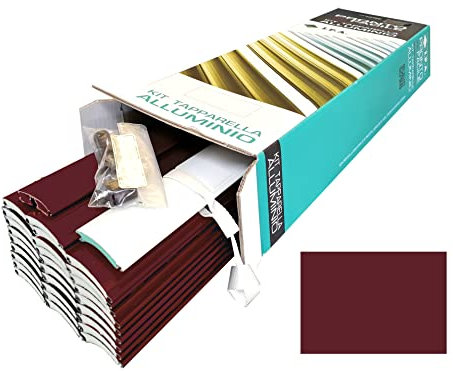 TAPPARELLA SU MISURA IN ALLUMINIO - KIT SU MISURA PRONTO FACILE DI I.P.A. (ALU117 - ROSSO VINACCIA SIMIL RAL 3005, L123XH160)