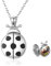 Amulett Zum Öffnen Marienkäfer 925 Sterling Silber Kleines Marienkäfer Medaillon Halskette Medaillon Foto Kette Marienkäfer Geschenk für Kinder Mädchen Damen