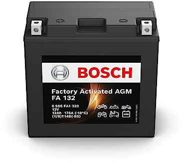 Bosch FA132 - Batterie moto AGM - 12V 175A 12Ah - Adaptée aux motos, mobilettes, enduros, scooters, quads, jet skis - Compatible M6020, BT14B-BS, BT14B