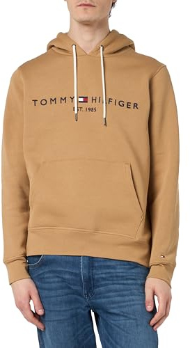 Tommy Hilfiger Men Tommy Logo Hoodie, Green (Classic Khaki), XS