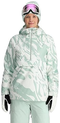 Spyder Damen All Out Insulated Anorak Ski Jacket Skijacke, Weißer Kombi, Large