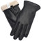Ymmchy Touchscreen Handschuhe für Damen Warme Lederhandschuhe Gefüttert Winter SMS-Handschuhe Schwarz XL