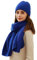 Winmany Damen-Wintermütze, Schal, Strickmütze, Leopardenmütze, Hals, warm, Skimütze, blau, One size