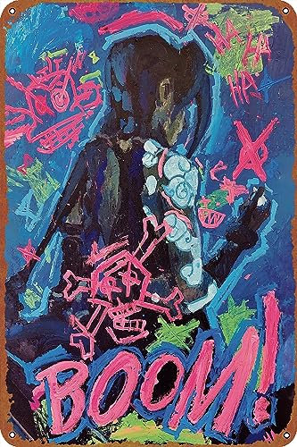 Jinx from Arcane pittura tradizionale poster cartello metallo latta segno decorazione da parete – cartello retrò per la decorazione della casa regali – 20,3 x 30,5 cm