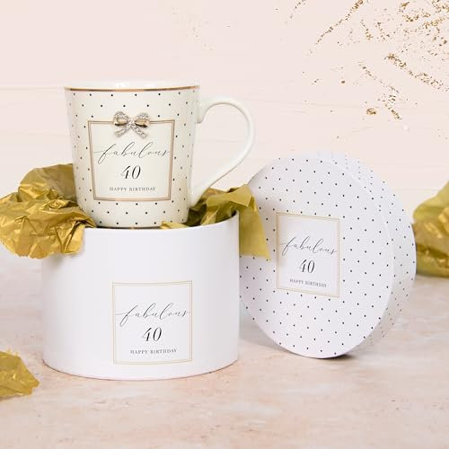 Lesser & Pavey Taza de feliz cumpleaños para regalo, bonito regalo de cumpleaños para mujeres, regalo de cumpleaños ideal para tus seres queridos, feliz cumpleaños número 40