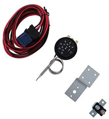Thermostat de Ventilateur de Radiateur électrique Réglable, Kit de Fils de Relais de Commande, Thermostat Puissant pour Voiture et Camion 12V