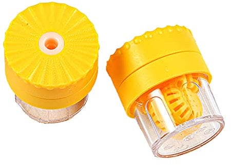 Contact Lens Washer, Plastic Handheld Rotate Deprotein Contacts Case Cleaner Machines, Portable Manually Contact Lens Cleaning Device for Home Use(Yellow)
