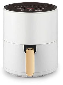 NEZIH Air Fryers, Compact Fryer, Max 200℃ Setting, 6L Digital Oven Rapid Circulation, Display, Nonstick Dishwasher/Blanc