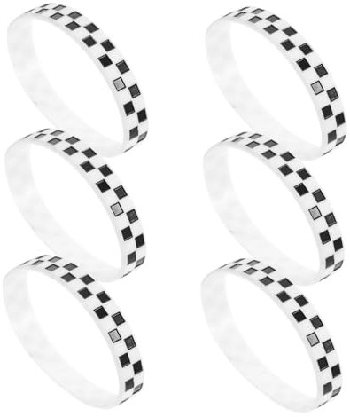 Vaguelly 12 Stück Racing Armband Karierte Silikon Armbänder Kariertes Armband Dekoratives Handgelenk Armband Tragbares Armband Fans Zubehör Kariertes Muster Silikon Armbänder